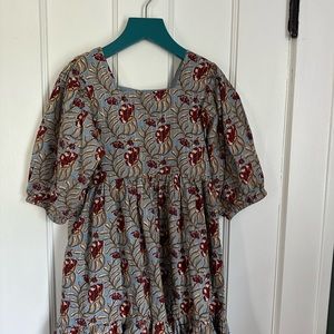 Darling square-neck girls’ Pink Chicken dress